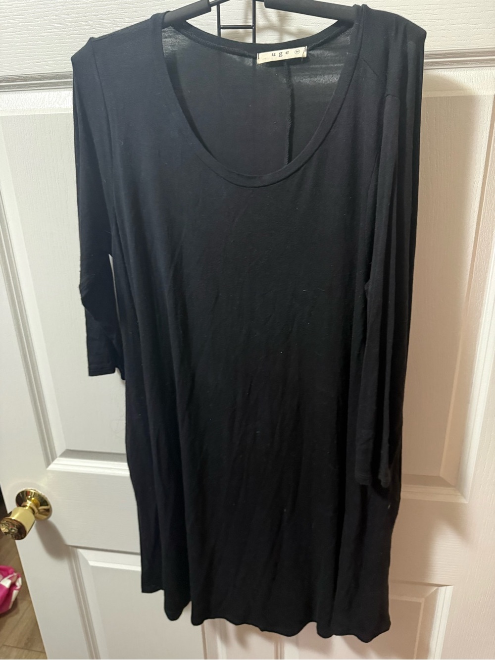 UGG Black Long Sleeve Scoop Neck Midi Dress